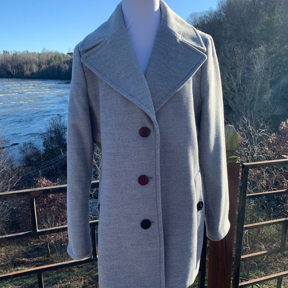 Calvin Klein 3 button coat light grey single breasted large 14 - Picture 10 of 16
